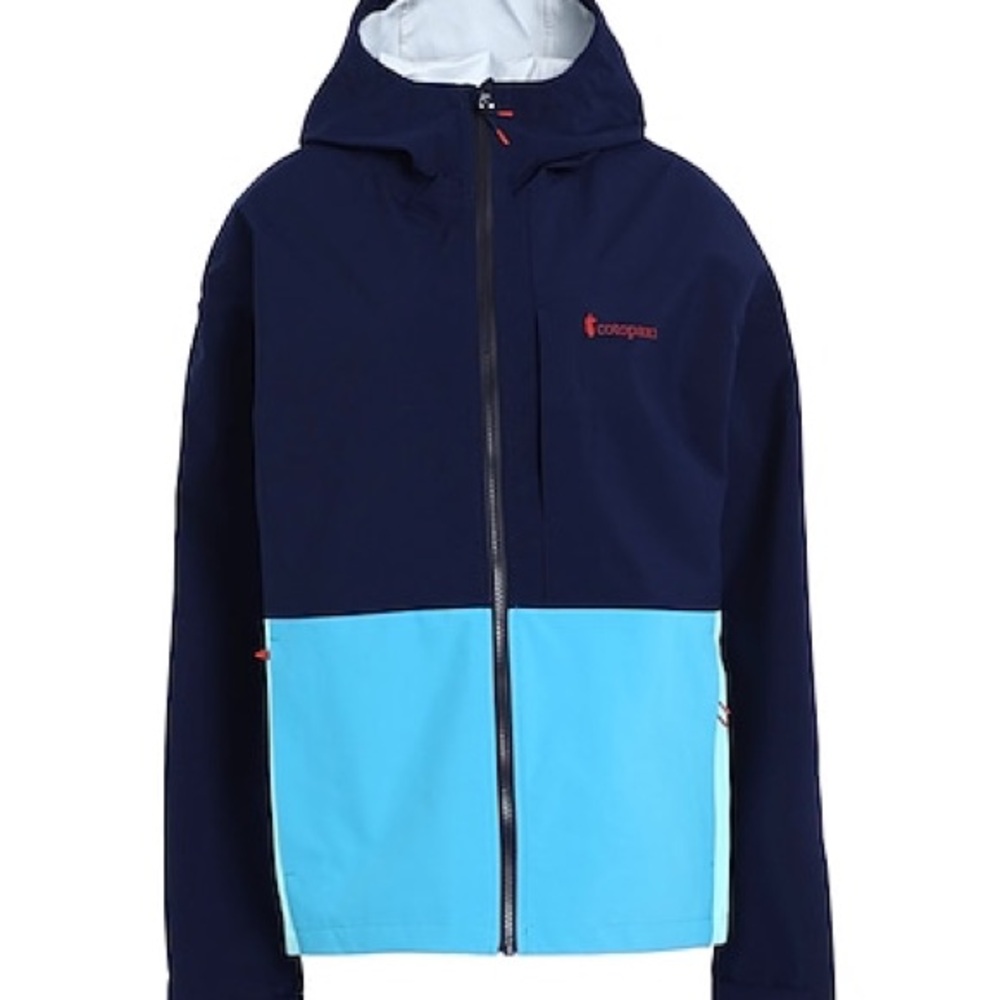 Cotopaxi Navy and Light Blue Raincoat